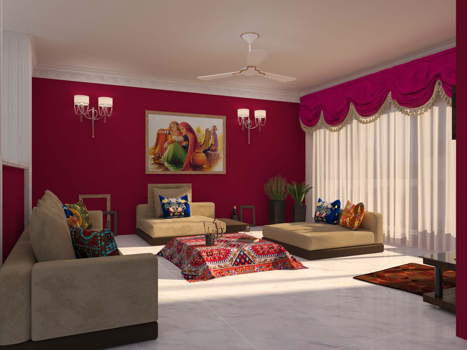 Rajasthani Living Room Design | Rajasthani Style Interior Design Ideas