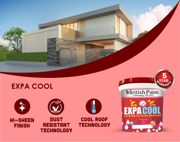 Expa Cool is a 100% Acrylic High Built Exterior Paint: British Paints