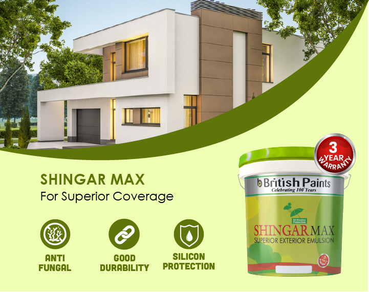 Shingar Max 100% Acrylic Exterior Wall Paints: British Paints