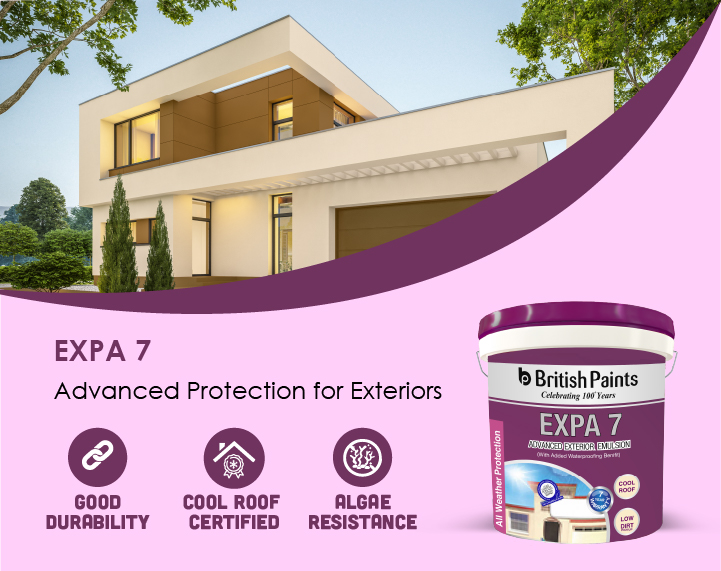 Expa 7 Exterior Emulsion is 100% acrylic emulsion paint: British Paints